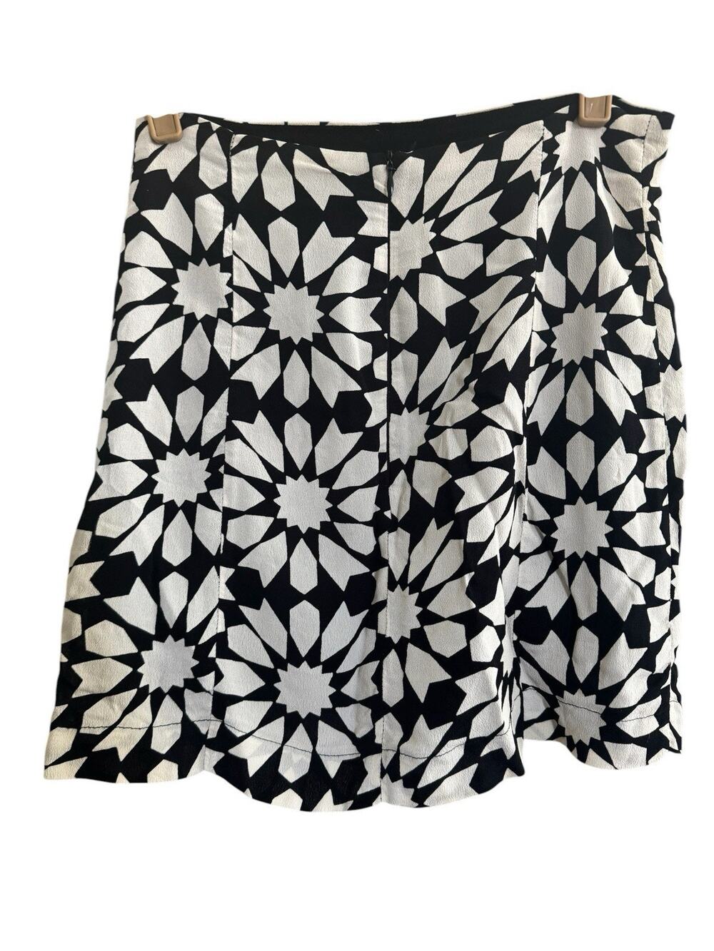 Reformation Naomi Mini Skirt Small Black White Geometric Floral HTF #7148
